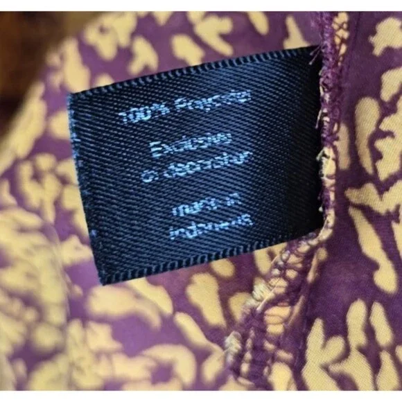 Lane Bryant Plus Boho Floral Blouse 18/20 Burgundy Mustard Yellow Trendy Flowy - Picture 6 of 10